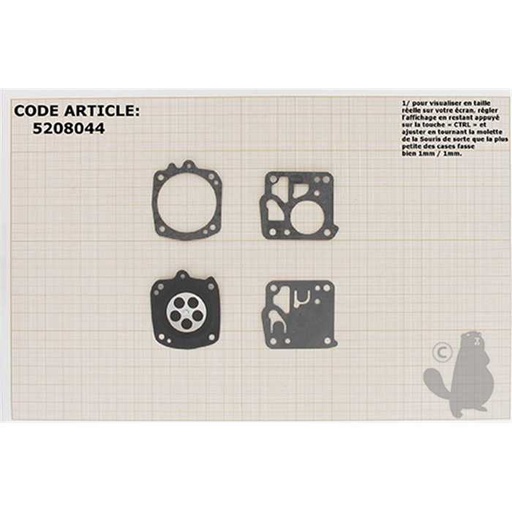 [520-8044] Kit membranes et joints carburateur adaptable TILLOTSON DG-11HS., 5208044, 520-8044