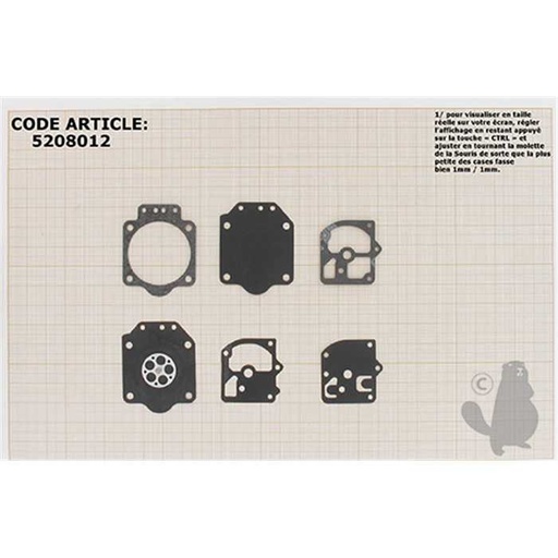 [GND-9.] Kit membranes et joints carburateur adaptable XL-12 ST-160. Remplace origine GND-9., 5208012, 520-8012
