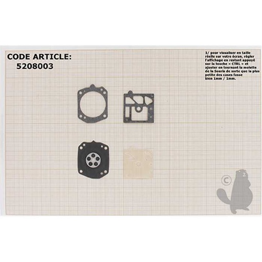 [520-8003] Kit membranes et joints carburateur adaptable ECHO modèles CS453 CS500 CS601 CS610 CS5000 - EMAK, 5208003, 520-8003