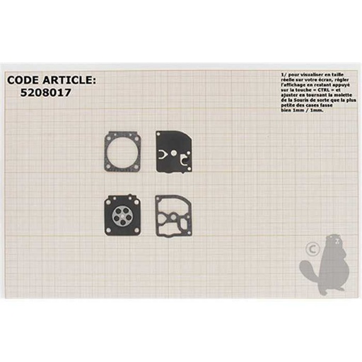 [GND-61.] Kit membranes et joints carburateur adaptabler ECHO SRM4300. Remplace origine GND-61., 5208017, 520-8017