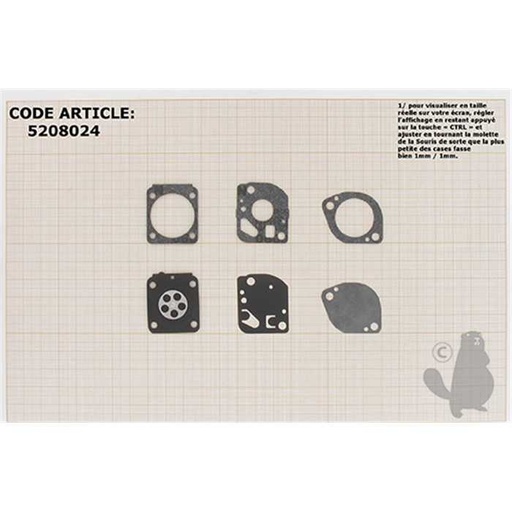 [GND-93.] Kit membranes et joints carburateur adaptable STIHL FS130. Remplace origine GND-93., 5208024, 520-8024