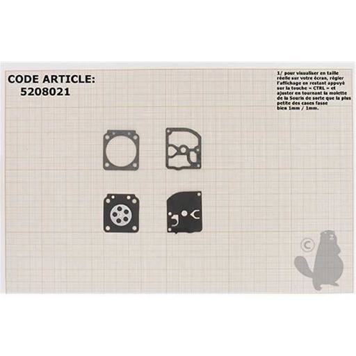 [GND-81.] Kit membranes et joints carburateur adaptable HUSQVARNA 445. Remplace origine GND-81., 5208021, 520-8021