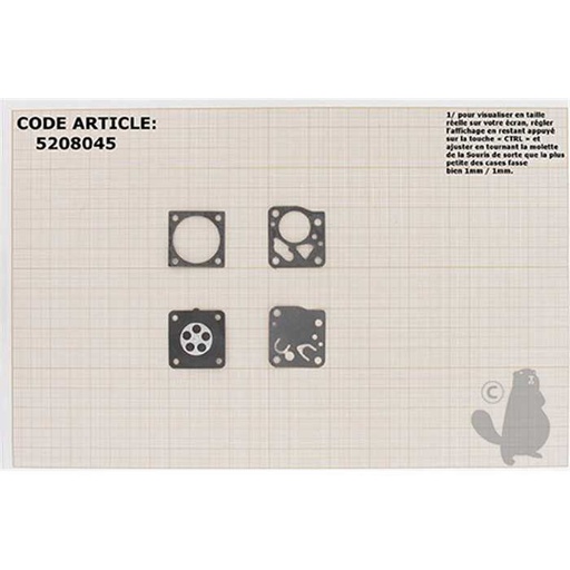 [DG-3HU.] Kit membranes et joints carburateur adaptable ALPINA 40 41 45 540 600 P34. Remplace origine DG, 5208045, 520-8045