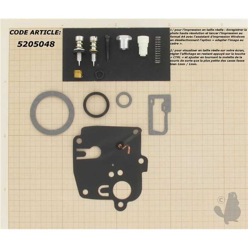 [494623.] Kit réparation carburateur adaptable pour BRIGGS et STRATTON 92900 93900 sauf Pulsa-Jet 94900 110, 5205048, 520-5048