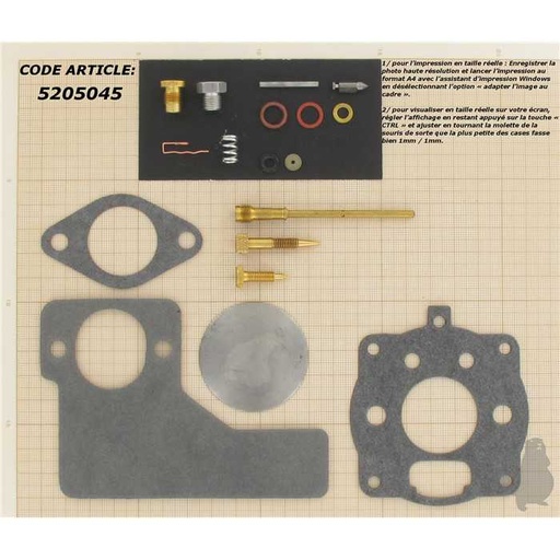 [391071.] Kit réparation carburateur adaptable pour moteur BRIGG et STRATTON. Remplace origine: 391071., 5205045, 520-5045