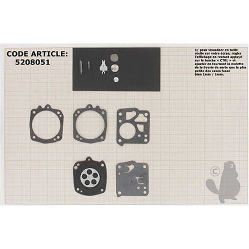 [520-8051] kit réparation membranes/joints, 5208051, 520-8051