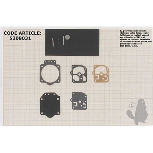 [520-8031] kit réparation membranes/joints, 5208031, 520-8031