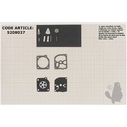 [520-8037] kit réparation membranes/joints, 5208037, 520-8037