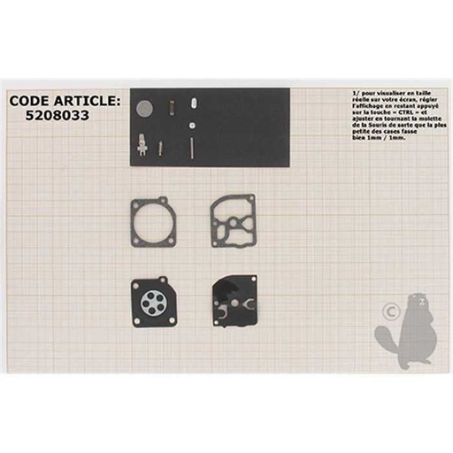 [520-8033] kit réparation membranes/joints, 5208033, 520-8033