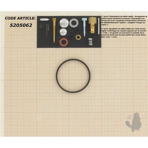 [631584] Kit réparation carburateur adaptable pour moteur TECUMSEH. Remplace origine: 631584 631839., 5205062, 631839., 520-5062