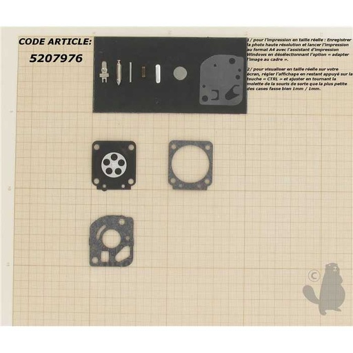[RB-71] Kit réparation adaptable C1Q monté sur STIHL ECHO TC2100 SV4/E et SV- 4/B. Remplace origine: RB-71, RB71