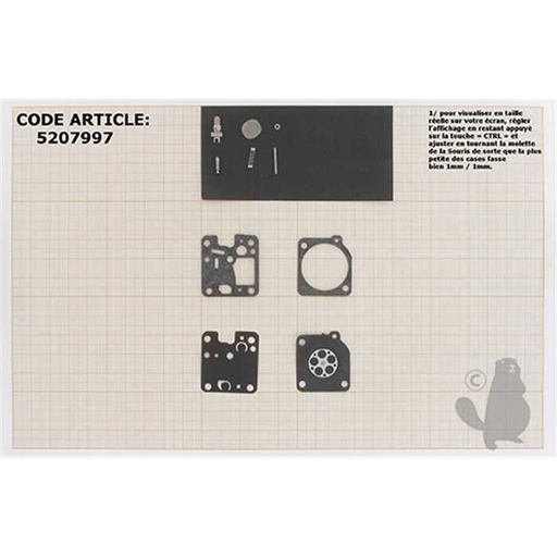 [RB-123.] Kit réparation membranes et joints carburateur adaptable pour carburateur RB-K75 RB-K85 RB-K86 RB, 5207997, 520-7997