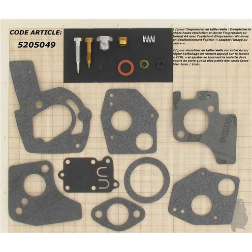 [495606] Kit réparation adaptable BRIGGS et STRATTON pour 80200 81200 82200 133200 135200 92200 93200 , 5205049, 494624, 520-5049