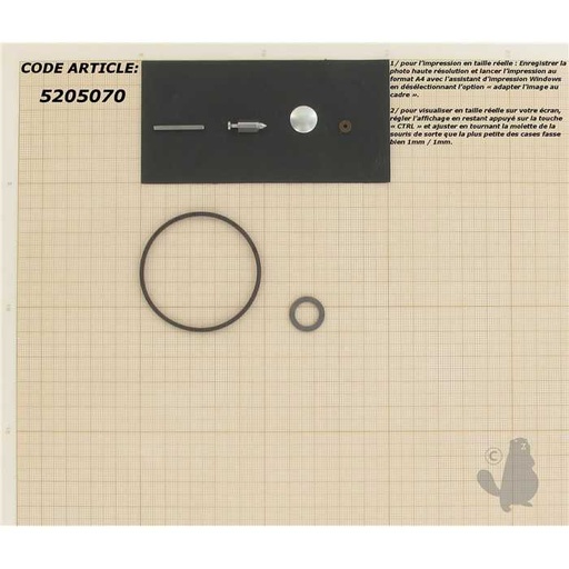 [K11-LMR] Kit réparation adaptable pour carburateur type LMR. Remplace origine: K11-LMR, 5205070, 520-5070