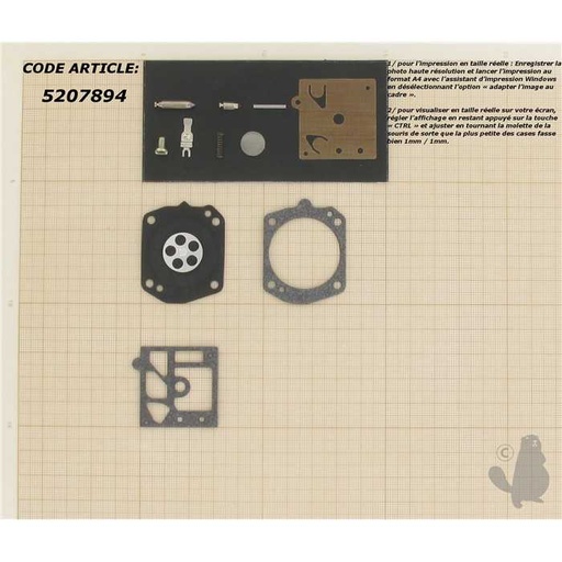 [K10-HD] Kit réparation adaptable pour carburateur HD monté sur HUSQVARNA 133 371 STIHL 029 039 044 046 , K10HD