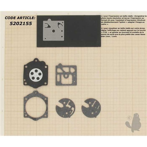 [D10-HDB] Kit membranes carburateur adaptable pour WALBRO. Remplace origine: D10-HDB 350518 520695, D1HDB, 0-D10-HDB
