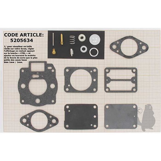 [693503.] Kit de réparation carburateur adaptable BRIGGS et STRATTON pour moteurs 422400 422700 42A700 42B7, 5205634, 520-5634