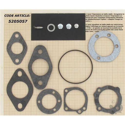 [2575711] Kit réparation adaptable KOHLER pour K et M avec carburateurs Walbro. Remplace origine: 25 757 11 2, 5205057, 2575711-S, 520-5057