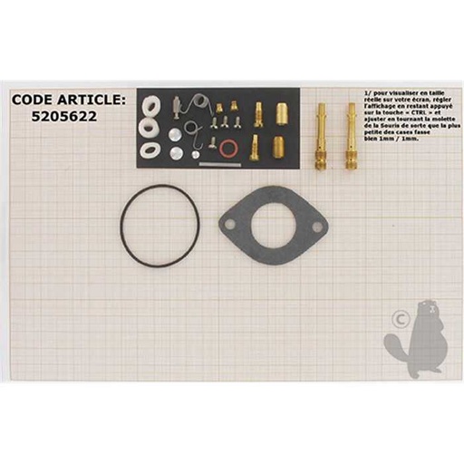 [690191.] Kit réparation carburateur adaptable BRIGGS et STRATTON pour moteurs VANGUARD 15 5 / 16 / 16 5 / 17, 5205622, 520-5622