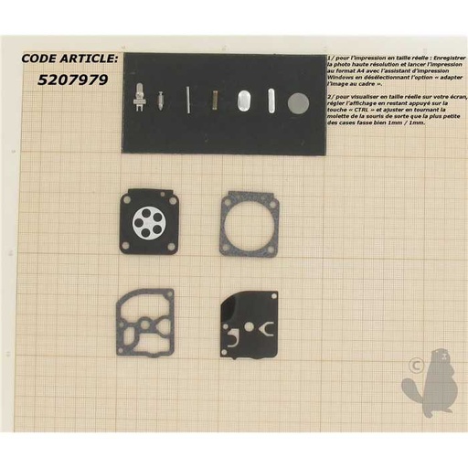 [RB-77] Kit réparation adaptable pour Carburateur C1Q monté sur STIHL 430 017 018 MS170 MS180. Remplace, 5207979, 520-7979