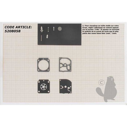 [520-8058] kit réparation membranes/joints, 5208058, 520-8058