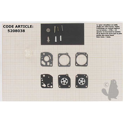 [520-8038] kit réparation membranes/joints, 5208038, 520-8038