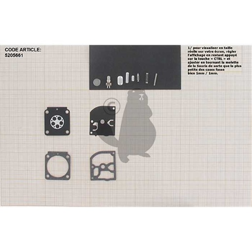 [520-5661] Kit de réparation carburateur adaptable ZAMA pour modèle C1Q-S150 et S150A C1Q-S153 et S153A C1Q-S, 5205661, 520-5661