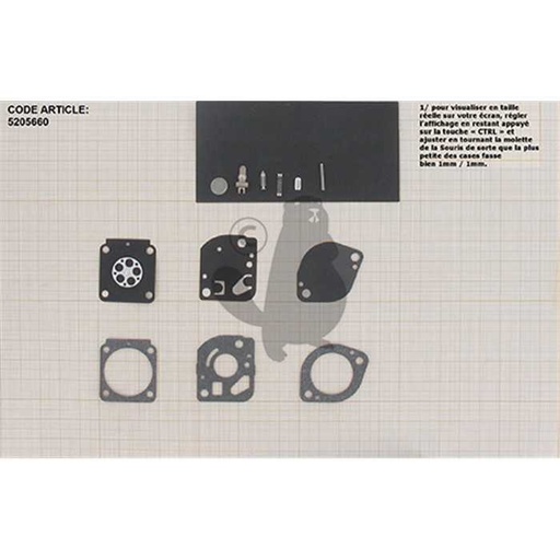 [RB-134] Kit de réparation carburateur adaptable pour C1Q-S99 C1Q-S100 C1Q-S101. Remplace origine: RB-134 , 5205660, RB134., 520-5660