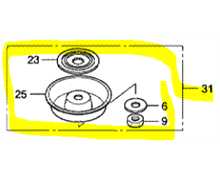 [06812-VJ5-000HE] Kit rondelles de lame UMK425, 80091-VJ5-003, 06812-VJ5-000HE
