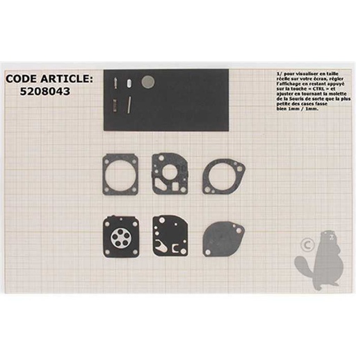 [520-8043] kit réparation membranes/joints, 5208043, 520-8043
