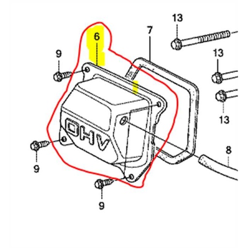 [12310-ZE1-020] Couvercle cache culasse HONDA GX160, 12310ZE1020, 12310-ZE1-010, 12310ZE1010