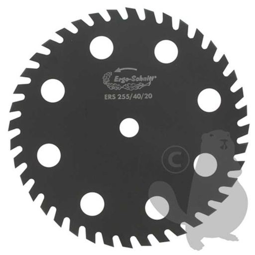 [120-2300] Lame Ergo-Schnitt pour débroussailleuse - 40 dents diam : 255mm X 1.6mm alésage: 20mm, 1202300, 120-2300