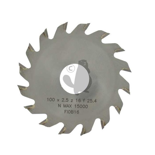 [120-2303] Lame à pointes carbures 16 dents diam extérieur 100 mm et alésage 25 4 mm pour système de coupe ave, 1202303, 120-2303