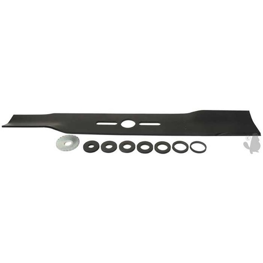 [110-8095] Lame soufflante universelles droite pour tondeuse - L: 457mm alésage central: 25mm, 1108095, 110-8095