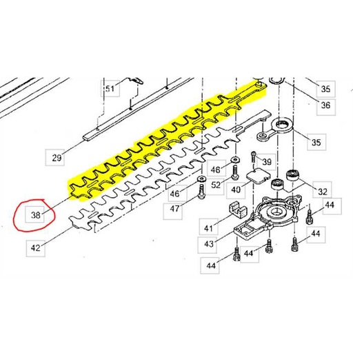 [581913] LAME SUPERIEURE MARUYAMA HT230D 634MM, 1802446, 180-2446, 581913