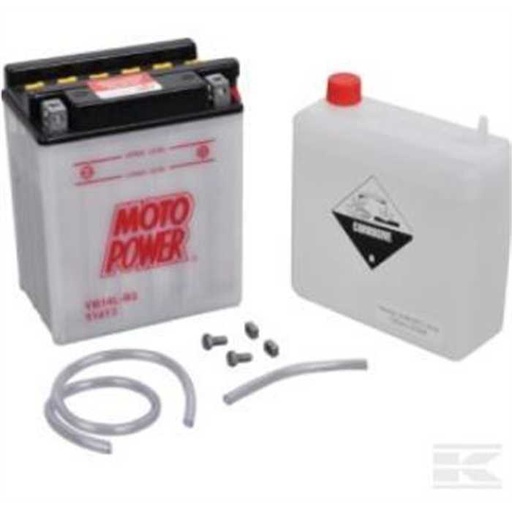 [YB14A2KR] Batterie 12V - 14Ah - 160A + à droite acide séparée fournie avec