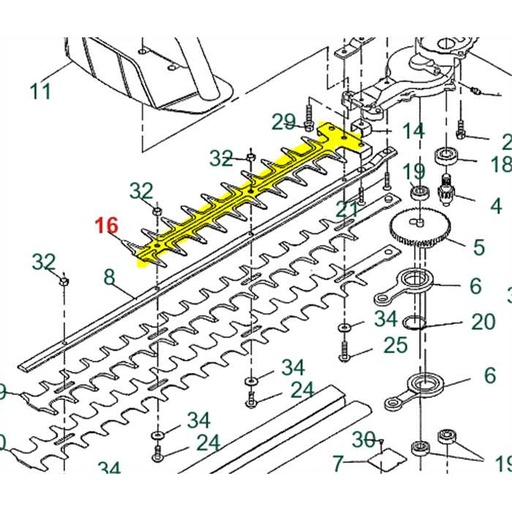 [A287-110002] Peigne protection de lame taille-haies Marunaka, A287110002, OCHA287110002, OCH 118-152, 118152, 118-152, MZH118152, 118152 1801003