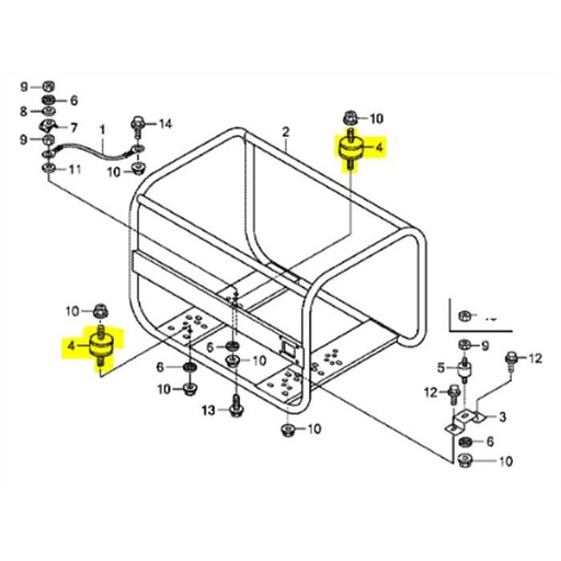 [68311-ZP3-000] Caoutchouc de montage groupe HONDA ec4000/4500, 68311-ZP3-000