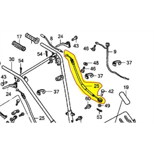 [54720-776-630] Cable de décrabotage HONDA HP500, 54720776630, 54720-776-630