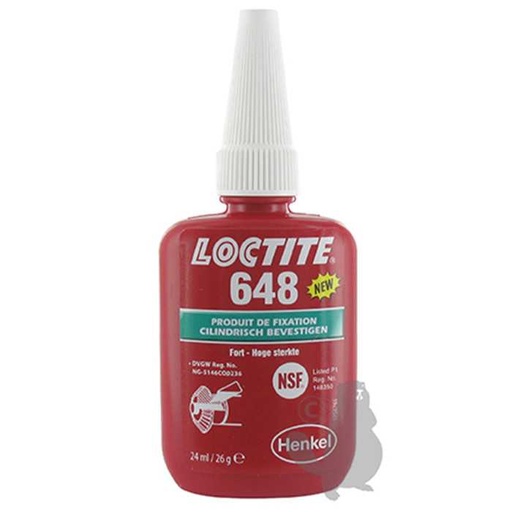 [LOCTITE648-24ML] Blocpresse 24 ml LOCTITE 648 - Fixation des roulements Bagues chemises inserts poulie s etc. Car, LOCTITE648, 8207022, 820-7022