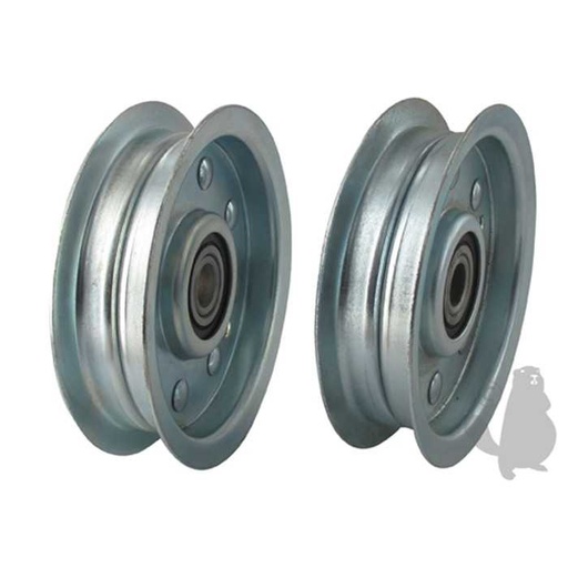 [620-6366] Poulie à gorge plate avec rebords. diam : ext:101 60mm alésage:12 70mm H:23 81mm., 6206366, 620-6366