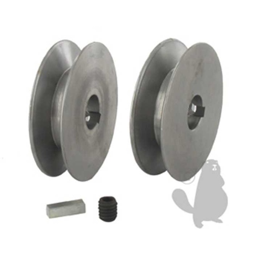 [620-6408] Poulie clavetée en acier. diam : extérieur:63 5mm alésage:15 88mm clavetage:4 76mm., 6206408, 620-6408