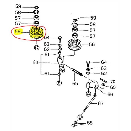 [S632260200] Poulie à dos RANSOMES TMM60R, 632260200, S632260200, SBA632260100, 632260100