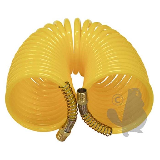 [920-0528] Tuyau spirale pour air comprimé extensible jusque 7 5 mètres équipé de deux filetages mâles G1/4., 9200528, 920-0528