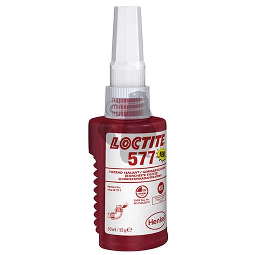[820-7024] Racorétanche 50 ml LOCTITE 577 - Étanchéité des raccords hydrauliques et pneumatiques jusqu’à 40mm , 8207024, 820-7024