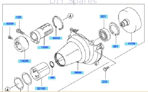 [13304-2251] Renvoi embrayage complet KAWASAKI kbh35b, 13304-2251
