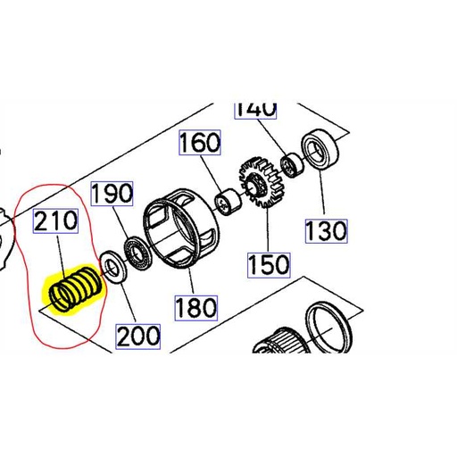 [K1253-14950] Ressort de butée prise de force KUBOTA GR2100, K125314950, K1253-1495-0