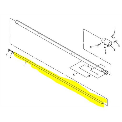 [C504-000410] Axe tube de rallonge élagueuse sur perche ECHO ppt300es, C504000410, C504-000410