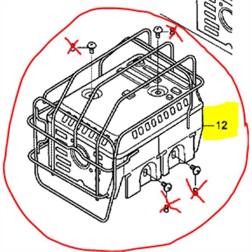 [18320-ZE1-G91] Tole de protection échappement avec grille HONDA GX160, 18320ZE1G91, 18320-ZE1-G92