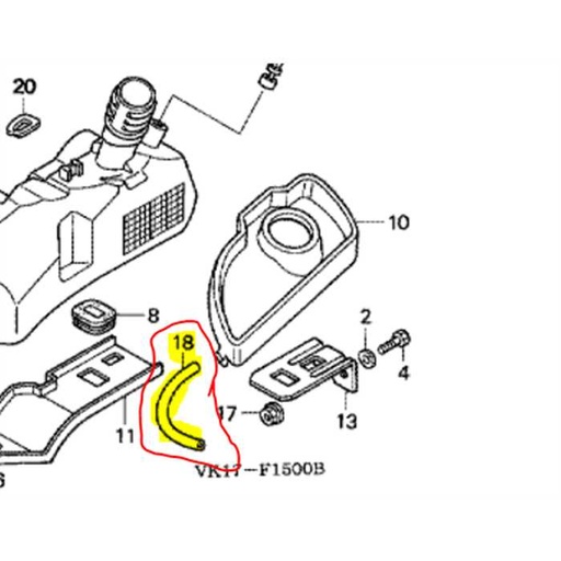 [80606-VK1-003] Tuyau de drainage de réservoir HONDA HF**